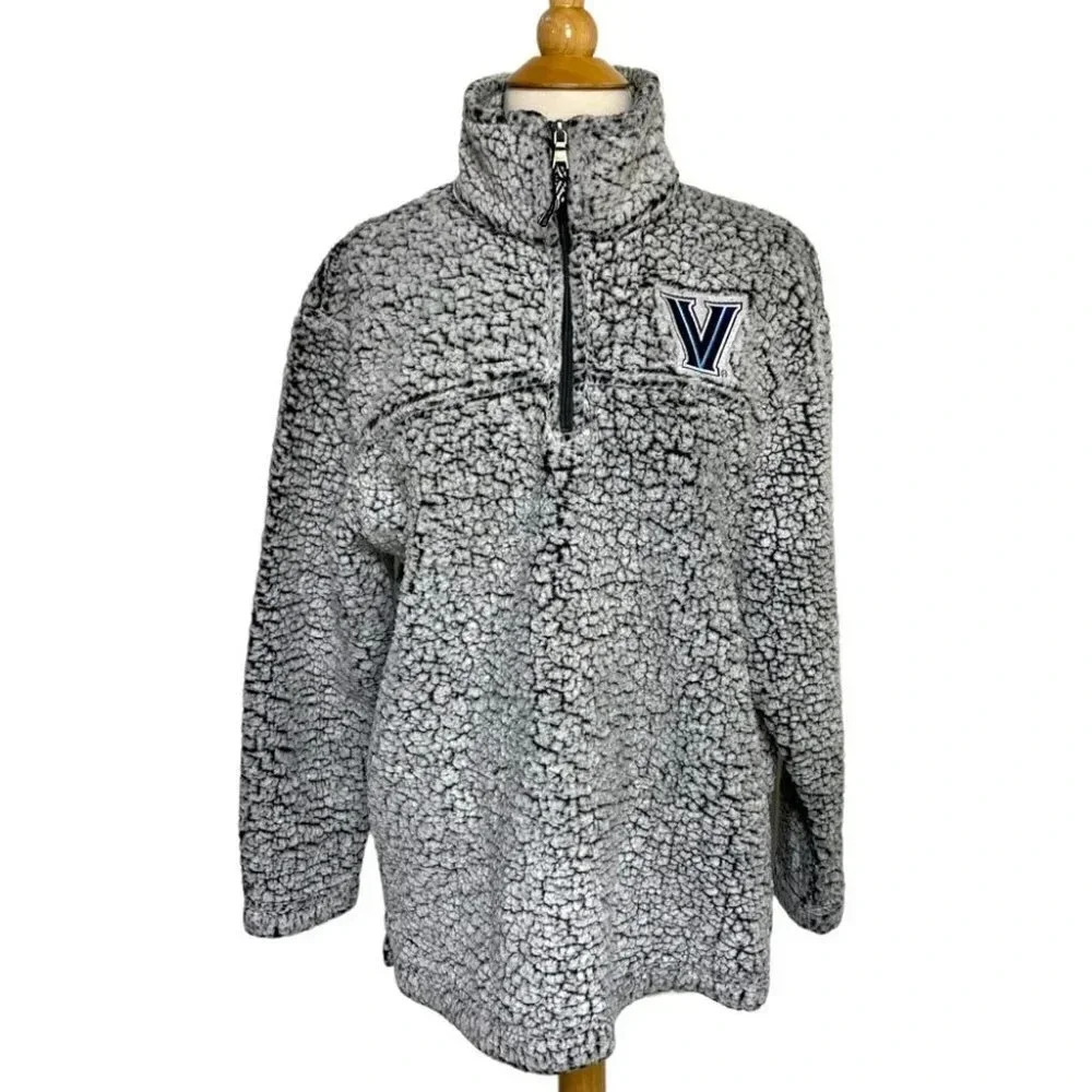 Boxercraft Villanova Pullover Medium Gray Sherpa Quarter Zip‎ Fleece Jacket